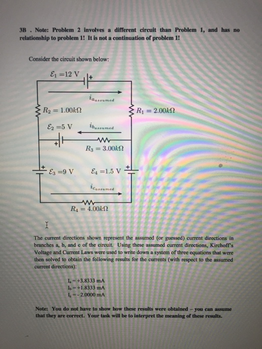 Solved 3B . Note: Problem 2 Involves A Different Circuit | Chegg.com