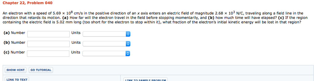 Solved Chapter 22, Problem 040 An electron with a speed of | Chegg.com