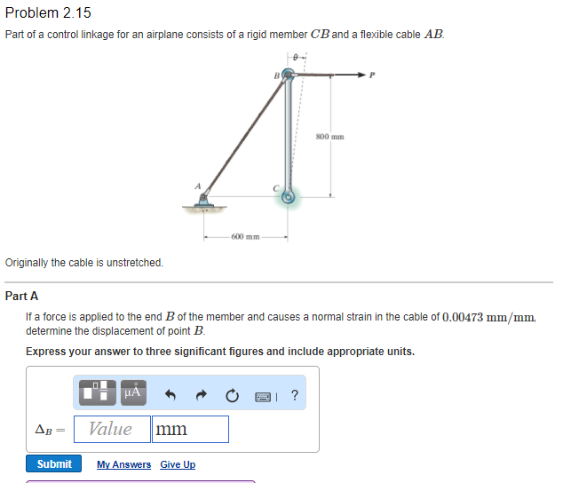 Solved Part of a control linkage for an airplane consists of
