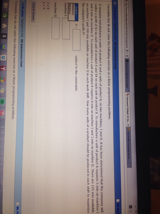 formulate but do not solve the following exercise as | Chegg.com