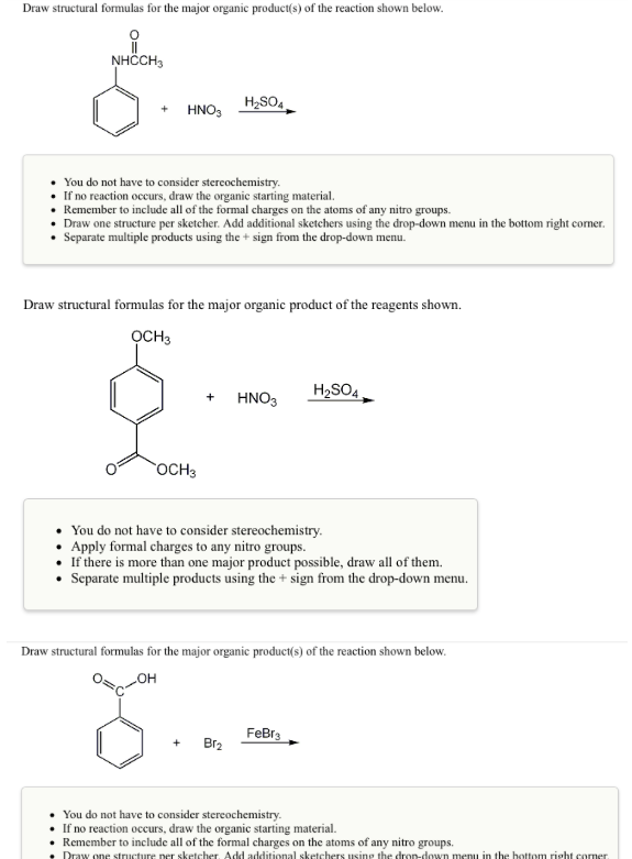 Solved Draw structural formulas for the major organic | Chegg.com