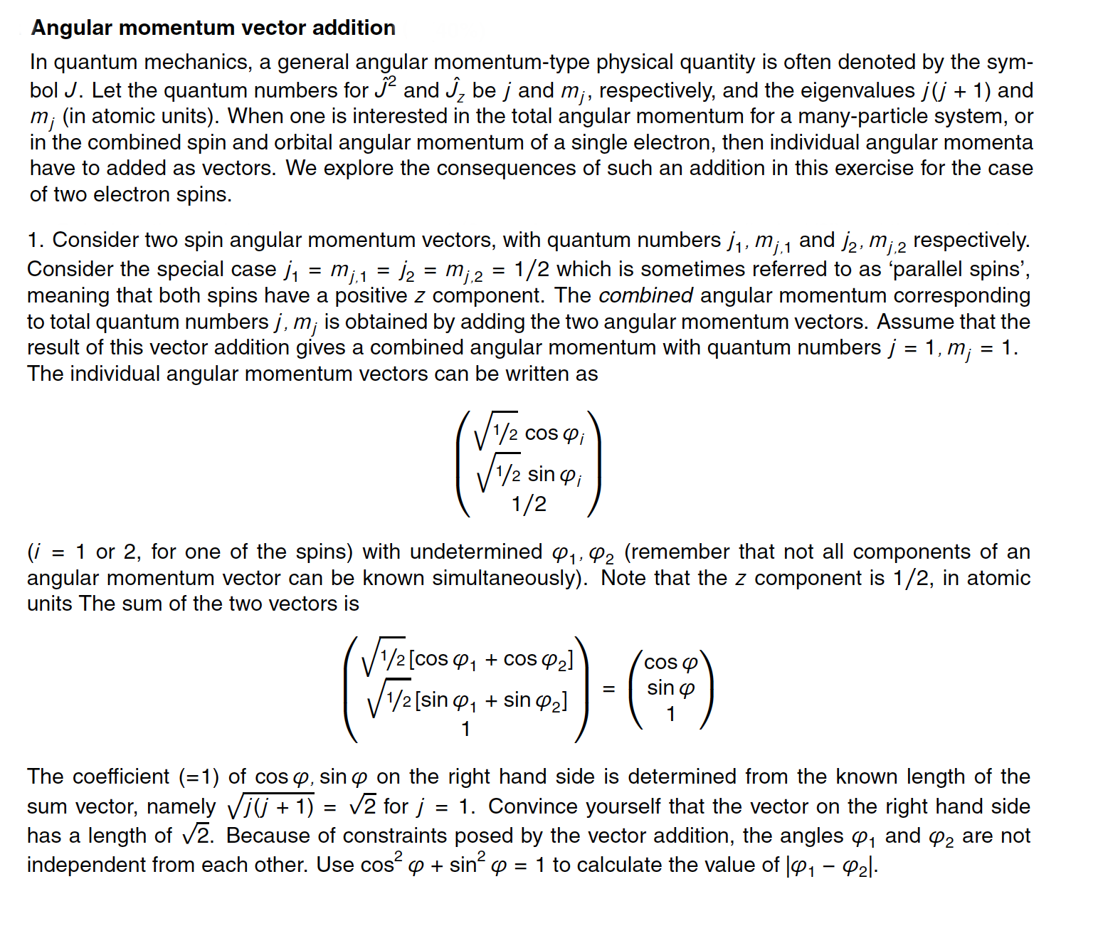 Solved In quantum mechanics, a general angular momentum-type | Chegg.com