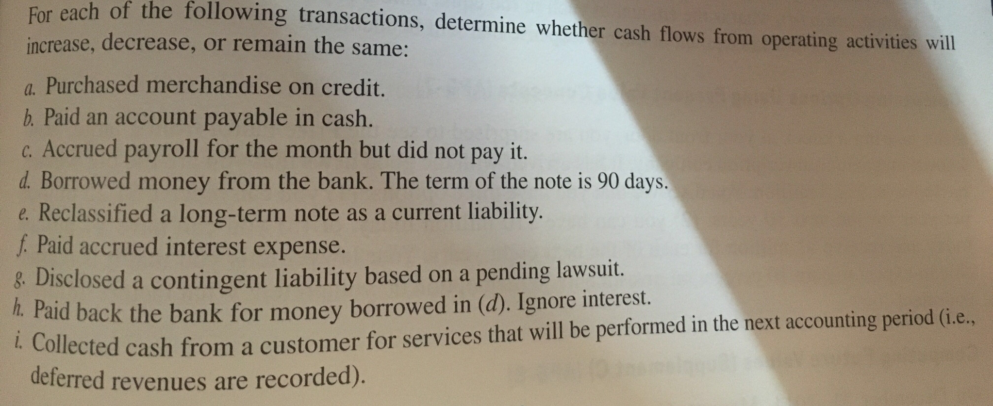 Solved For each of the following transactions, determine | Chegg.com