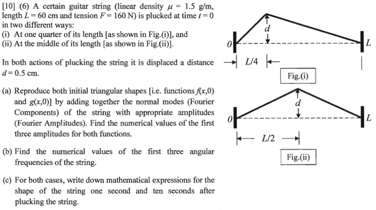 Solved 10 6 A certain guitar string linear density Chegg