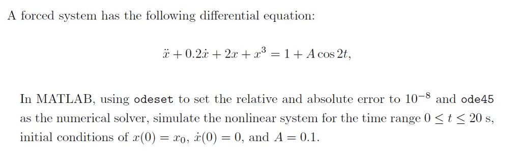 solve nonlinear differential equation systems in matlab