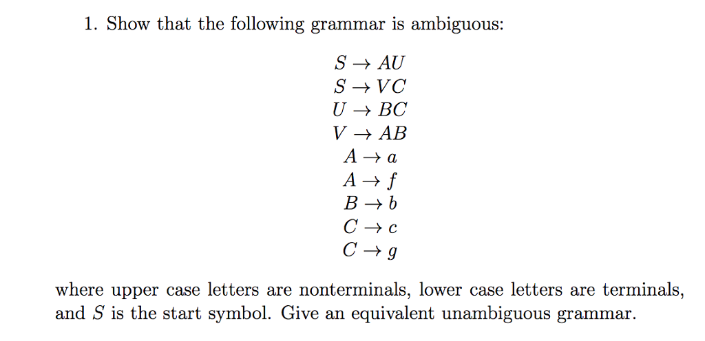 Solved Show That The Following Grammar Is Ambiguous: S | Chegg.com