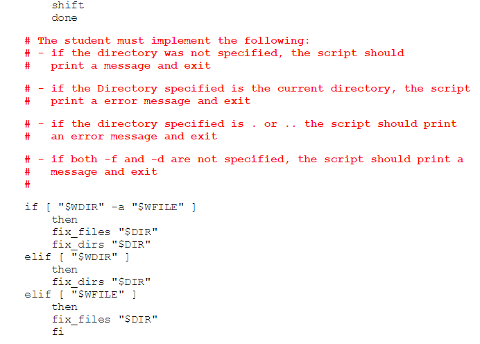 The student is to modify the script | Chegg.com