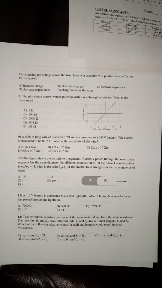 Solved Increasing the voltage across the two plates of a | Chegg.com