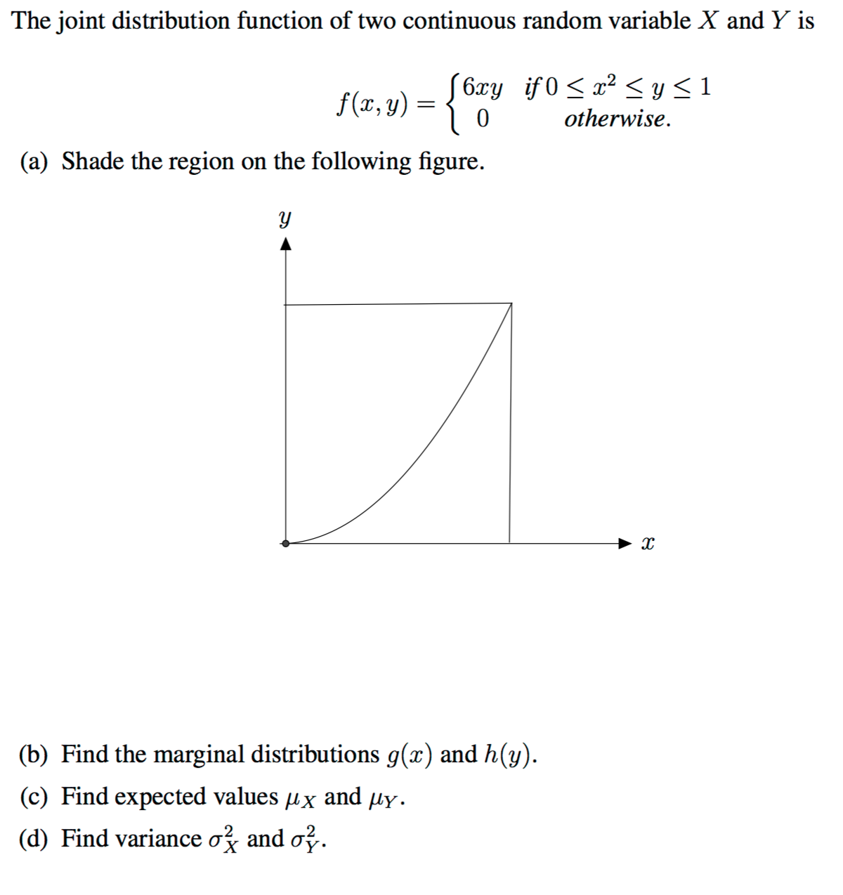 The joint distribution function of two continuous