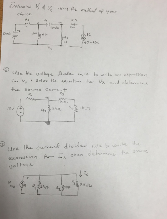 Determine V1 and V2 using the method of your choice 2 | Chegg.com