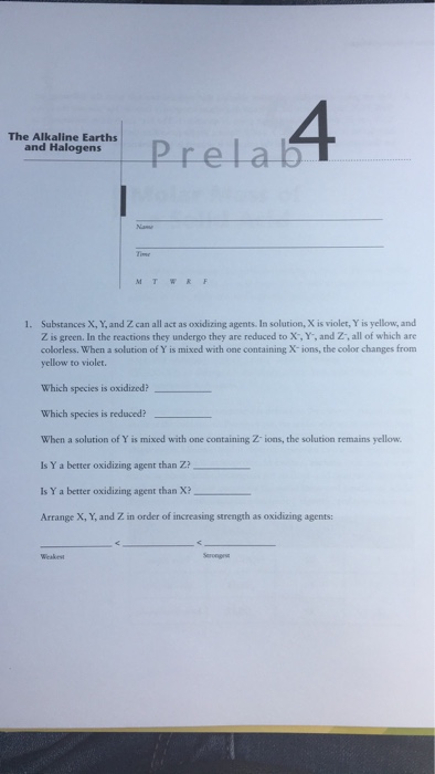 Solved I Need Help With This Chem Pre Lab I'm A Little 