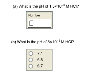 ph value of 10 8 m hcl