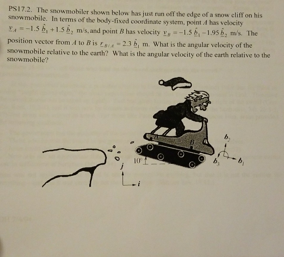 Solved PS17.2. The snowmobiler shown below has just run off