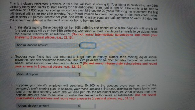 Solved This is a classic retirement problem. A time line | Chegg.com