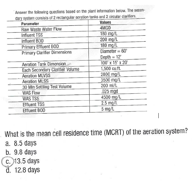 what-is-the-mean-cell-residence-time-mcrt-of-the-chegg