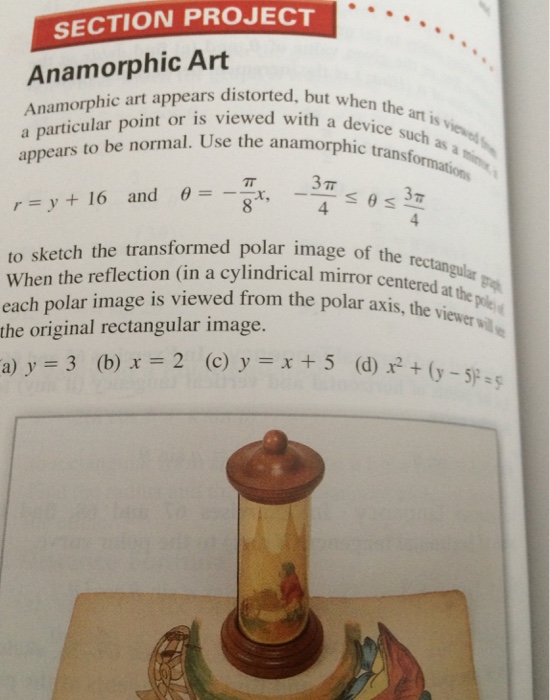Solved Anamorphic art appears distorted, but when is art is | Chegg.com