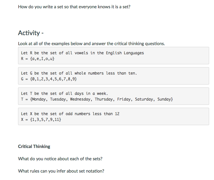 Solved How do you write a set so that everyone knows it is a