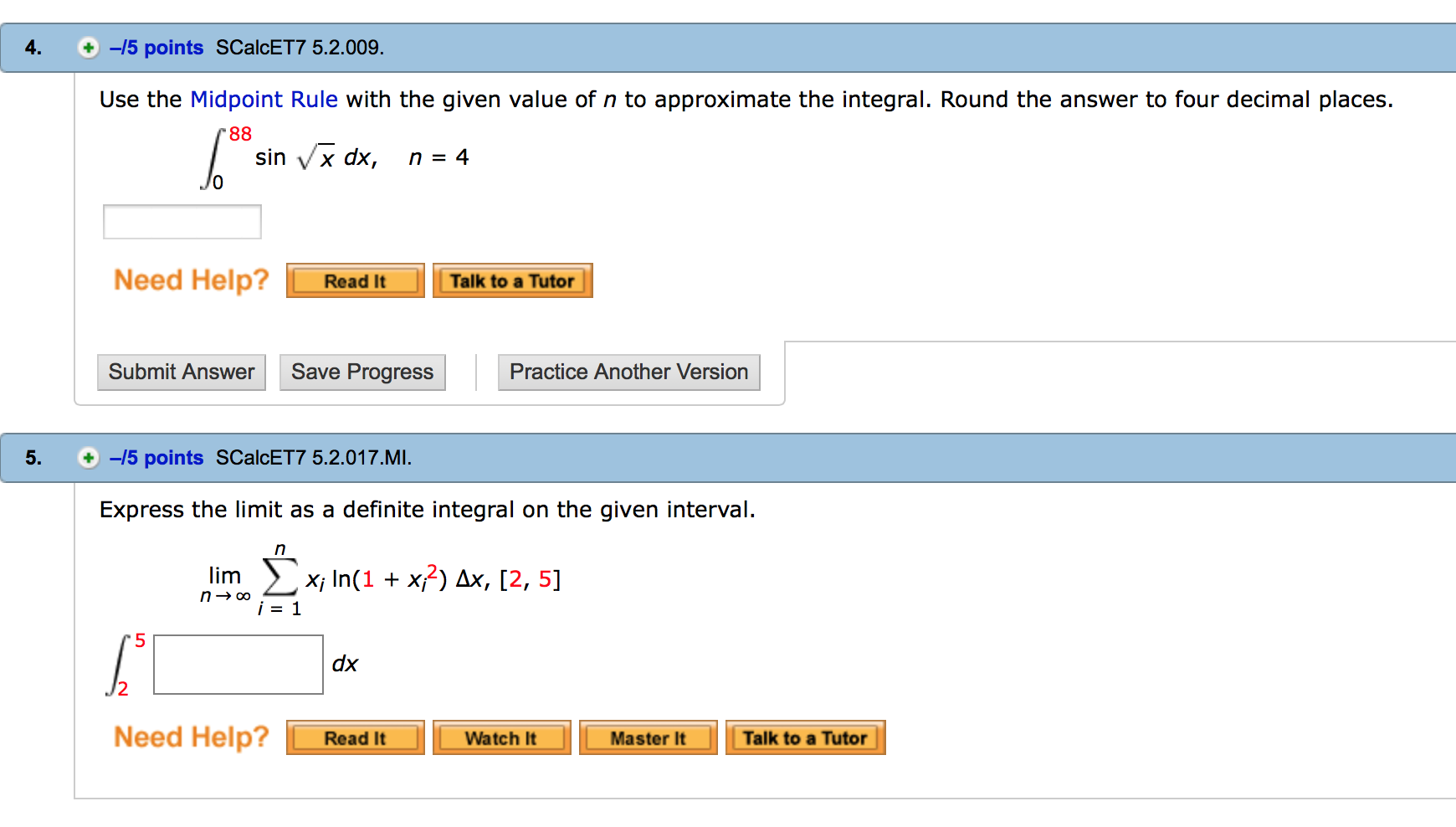 Solved Use the Midpoint Rule with the given value of n to | Chegg.com