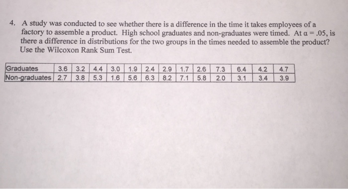 Solved 4. A study was conducted to see whether there is a | Chegg.com
