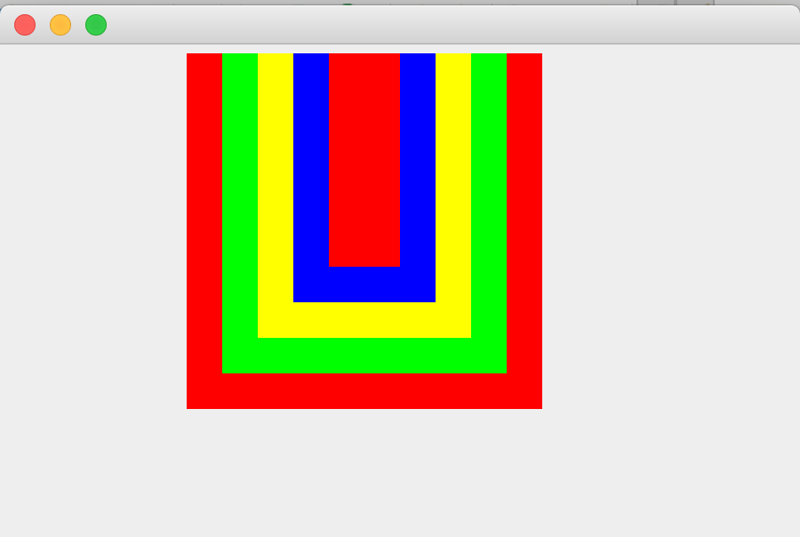 JAVA 1410 > create a five rectangles inside of each | Chegg.com