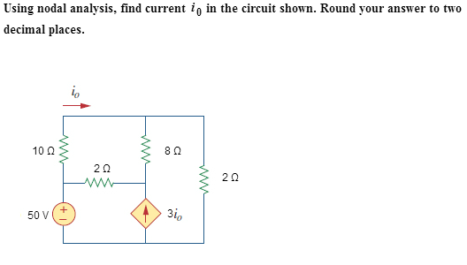 Solved Using Nodal Analysis Find Current I0 In The Circuit