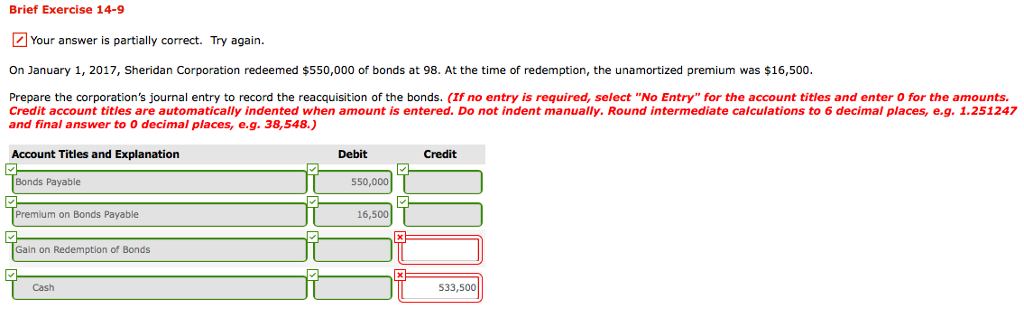 Solved Brief Exercise 14-9 Your Answer Is Partially Correct. | Chegg.com