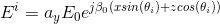 E^{i}=a_{y} e_{0}e^{j\beta _{0}(xsin(\theta _{i})+zcos(\theta _{i}))}