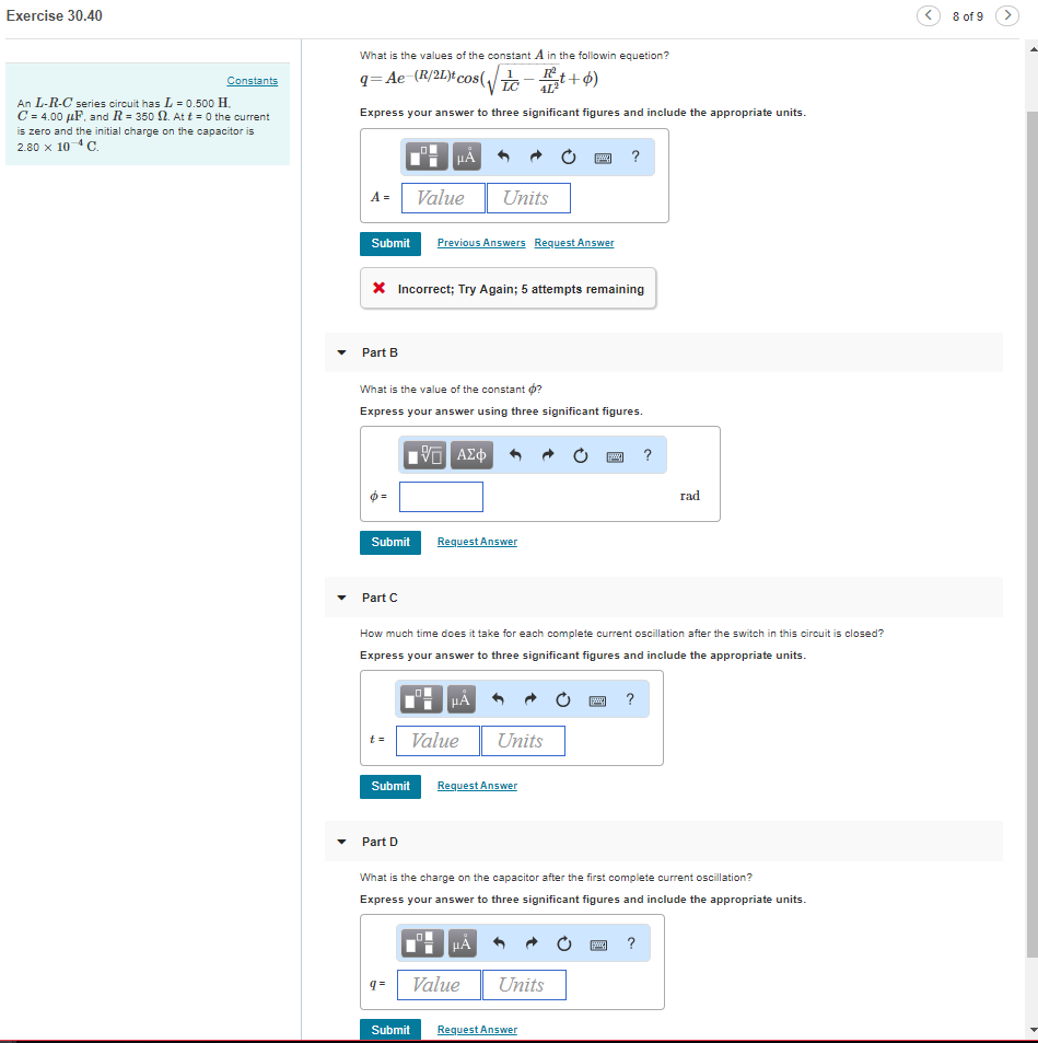 Solved Exercise 30 40 What Is The Values Of The Constant A Chegg