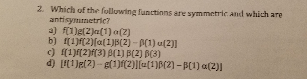 Solved Which of the following functions are symmetric and | Chegg.com