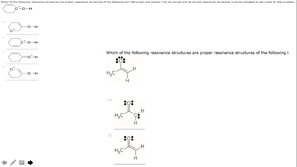 Solved which of the following resonance structures are | Chegg.com