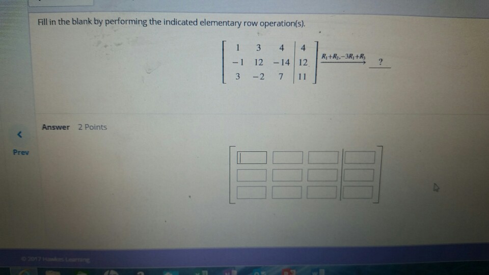 Solved: Fill In The Blank By Performing The Indicated Elem... | Chegg.com