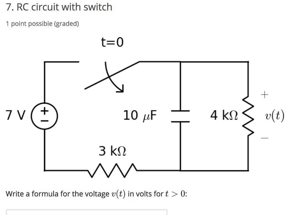 Solved 7 RC Circuit With Switch 1 Point Possible graded Chegg
