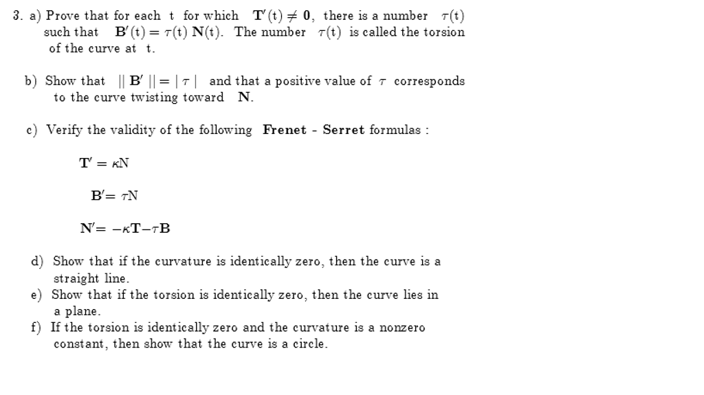 Solved Prove That For Each T For Which T'(t) Notequalto 0, | Chegg.com