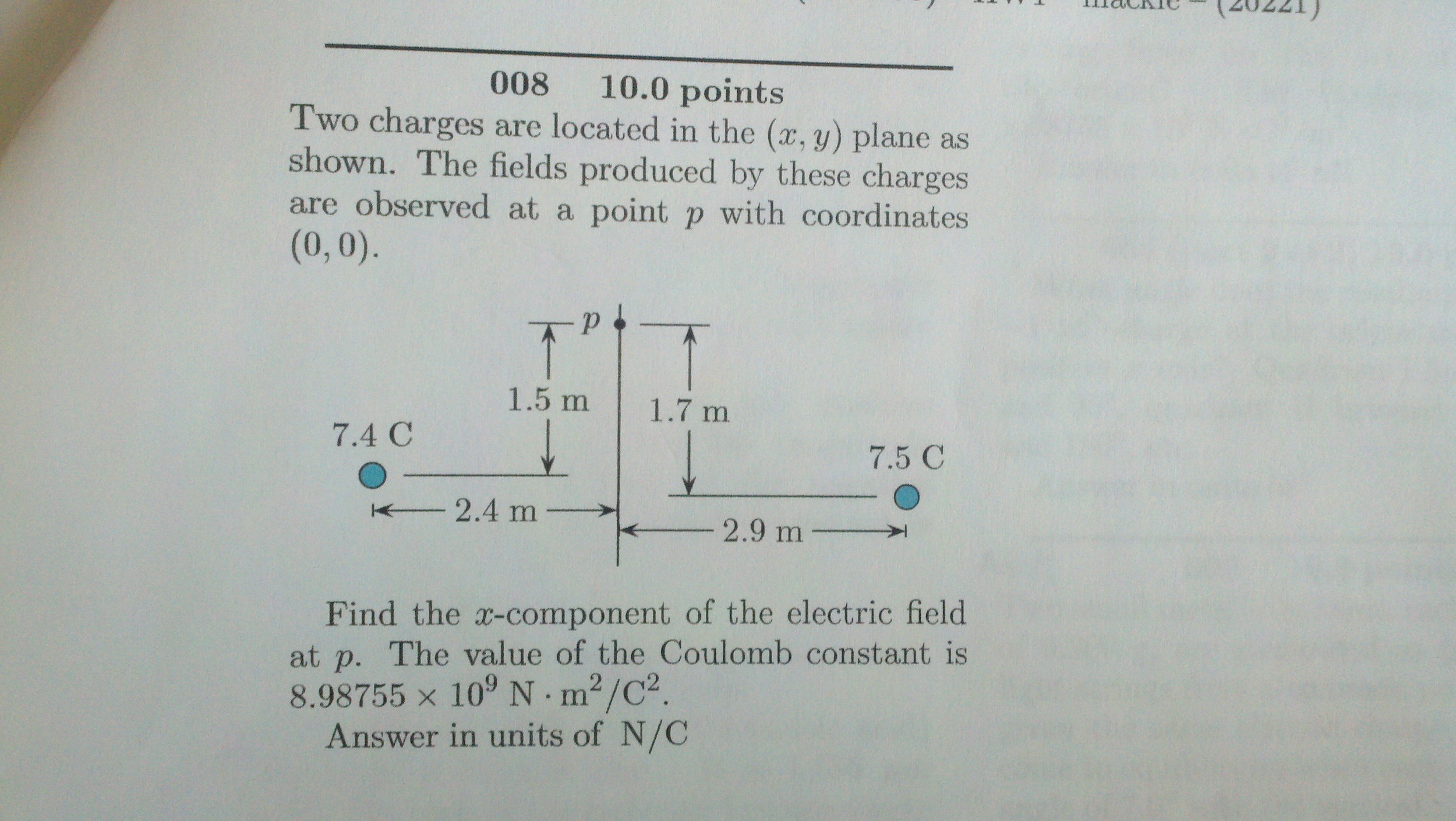 Solved Two charges are located in the (x, y)plane as shown. | Chegg.com