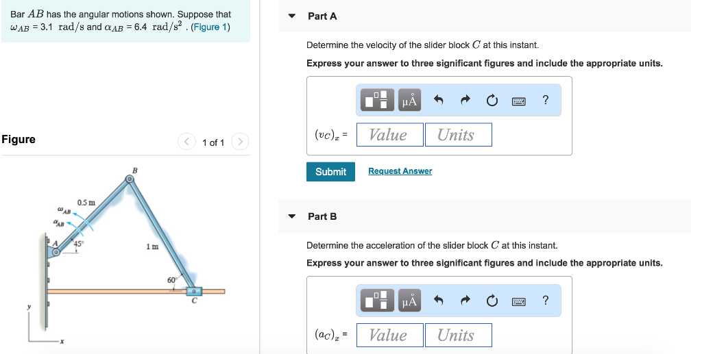 Solved Bar AB Has The Angular Motions Shown Suppose That Chegg