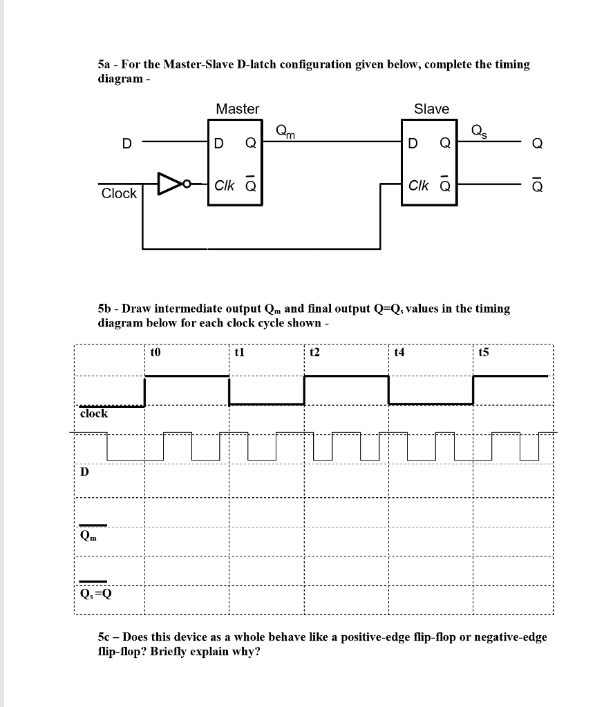 Solved 5a For the MasteSlave Dlatch configuration given