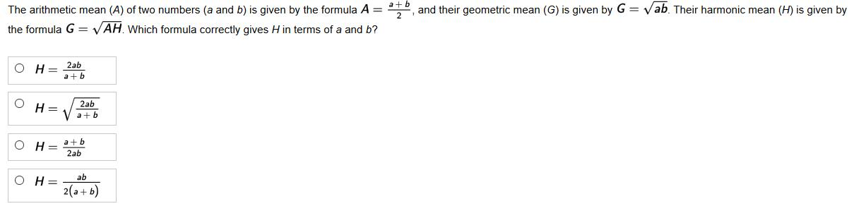 solved-the-arithmetic-mean-a-of-two-numbers-a-and-b-is-chegg