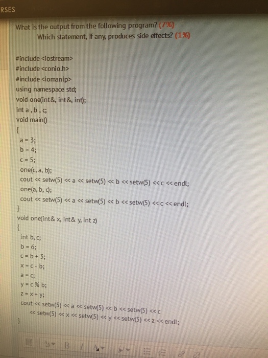 Solved What is the output from the following program? Which | Chegg.com