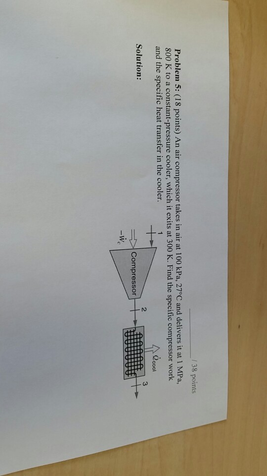 Solved An air compressor takes in air at 100 kPa, 27 degree