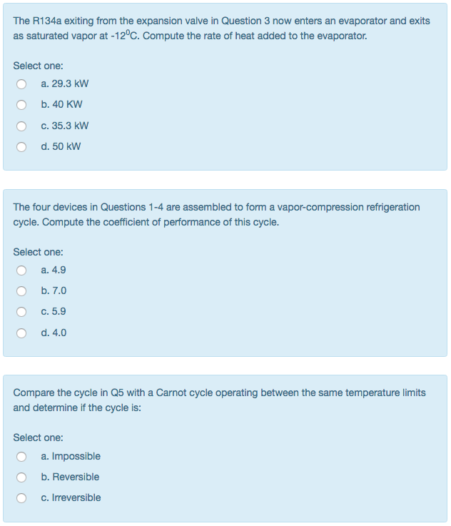 Solved The R134a exiting from the expansion valve in
