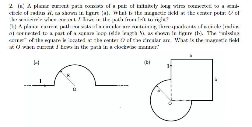 Planar Path Solved A planar current path consists of a pair of | Chegg.com
