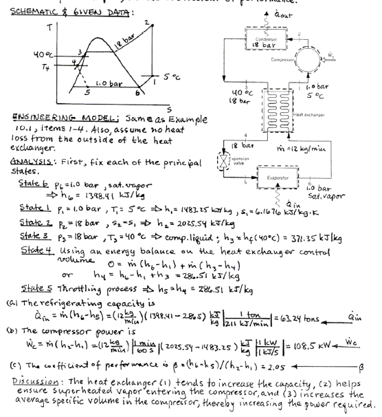 (Solved) - 10.33 An ideal vapor-compression refrigeration cycle is ...