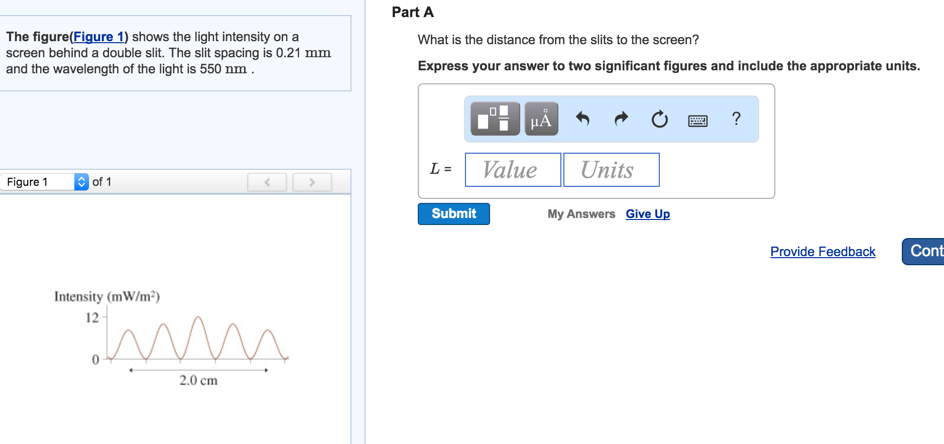 Solved The Figure Shows The Light Intensity On A Screen | Chegg.com