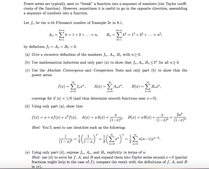 Solved Power series are typically used to 