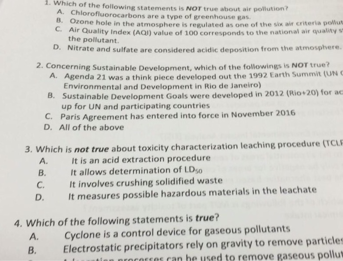 Solved Which of the following statements is NOT true about