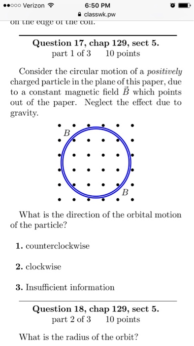 Solved Consider The Circular Motion Of A Positively Charged | Chegg.com