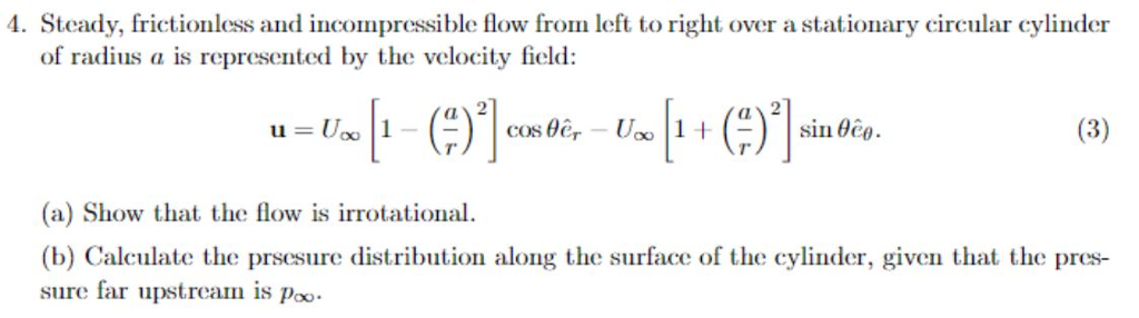 Solved 4. Steady, frictionless and incompressible flow from | Chegg.com