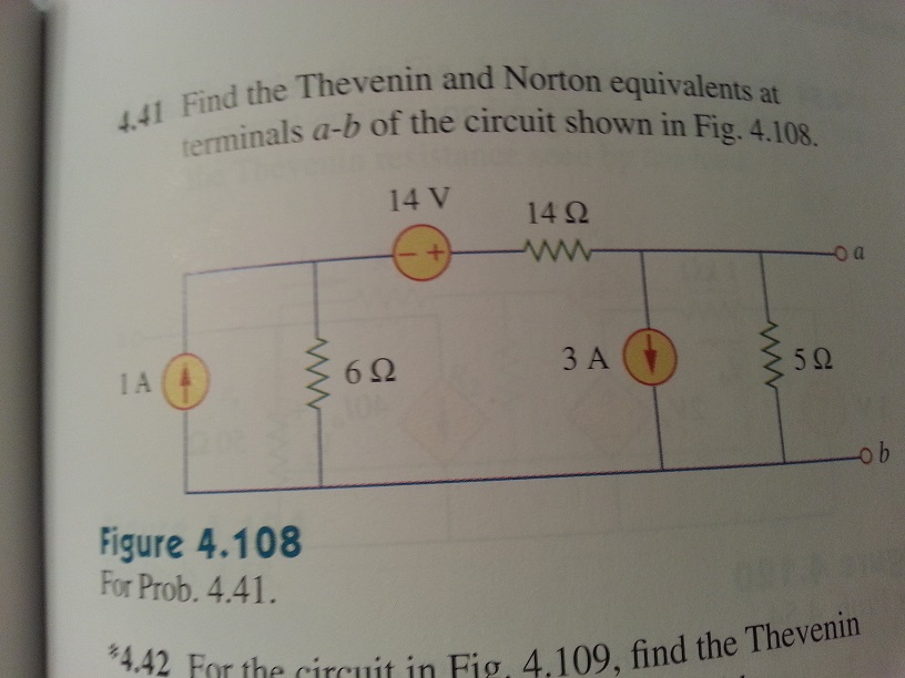 Solved 4.41 Find the Thevenin and Norton equivalents at | Chegg.com