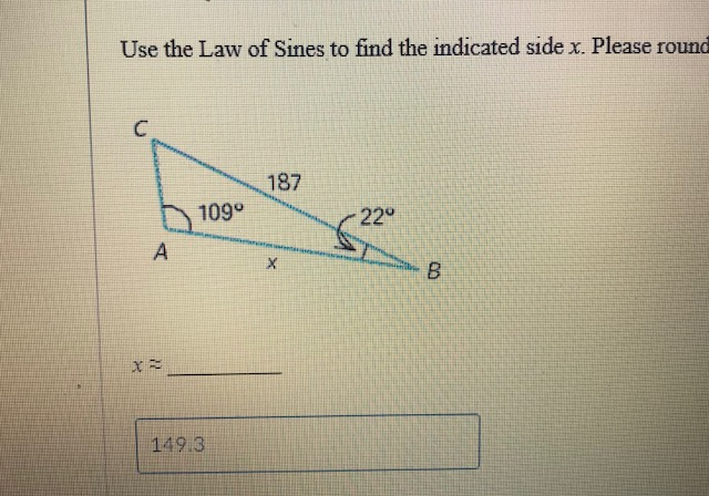 solved-use-the-law-of-sines-to-find-the-indicated-side-x-chegg