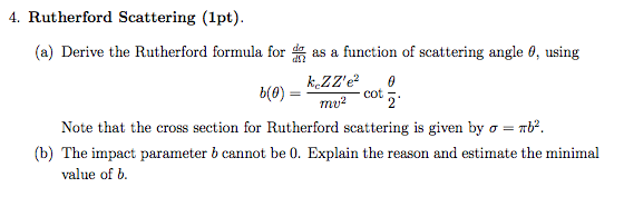 rutherford scattering experiment equation